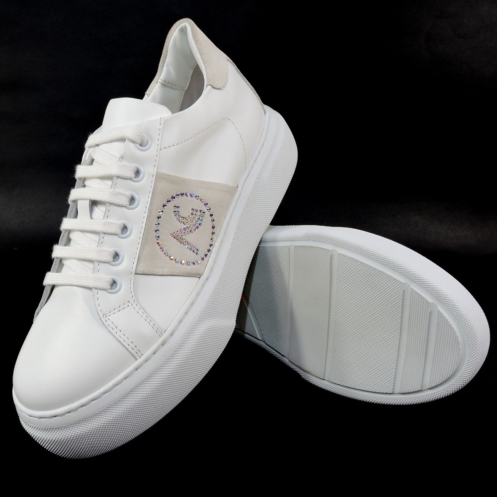 ALBERTO CICCIOLI 🇮🇹 WOMEN'S WHITE LEATHER COMFORT FASHION SNEAKERS